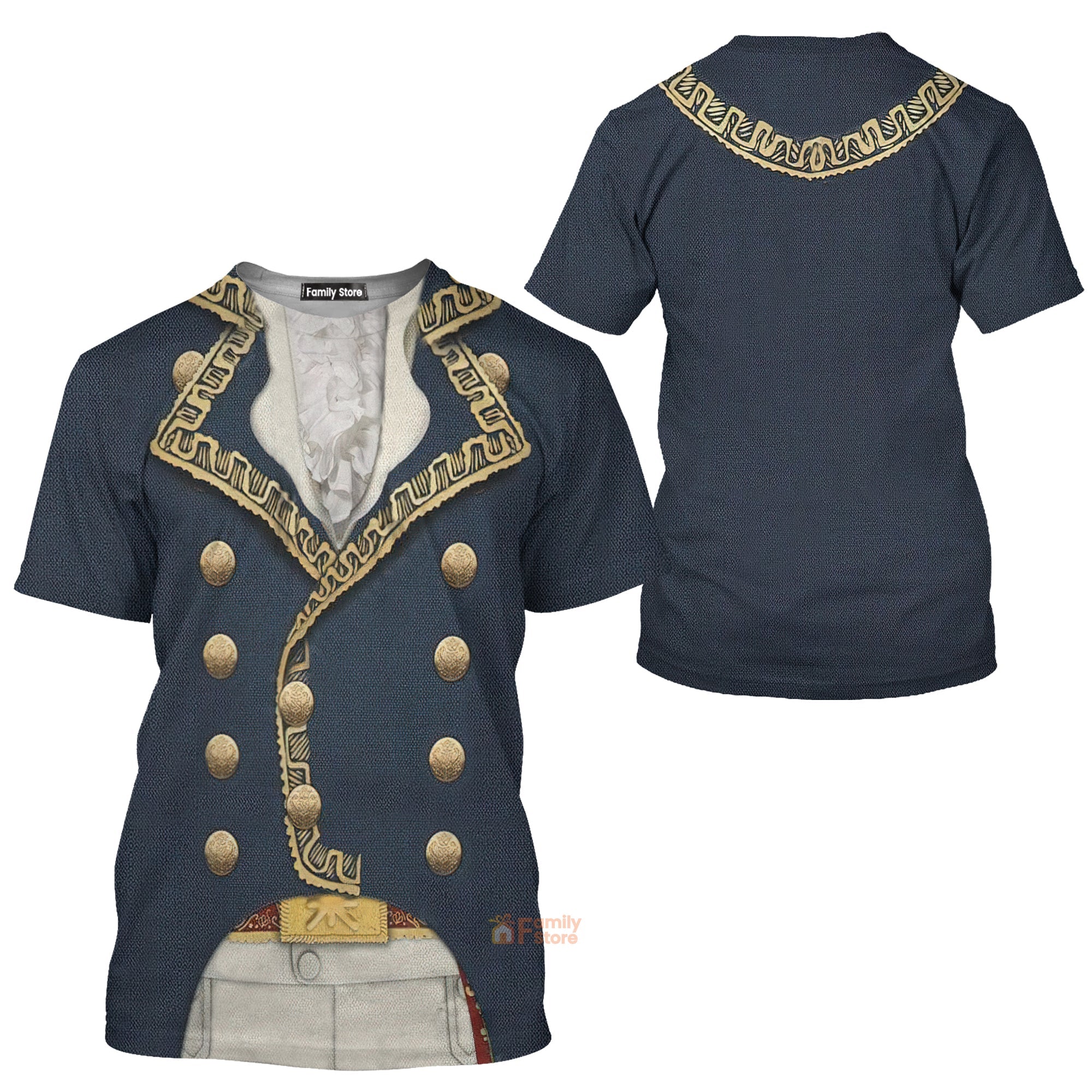 Marquis de Lafayette Cosplay Costumes- 3D T-Shirts For Men