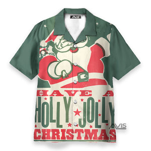 Christmas Holly Jolly Santa - For Men And Women - Hawaiian Shirt