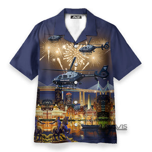 Massachusetts State Police Eurocopter Ec 135T2+, 4Th Of July - Hawaiian Shirt