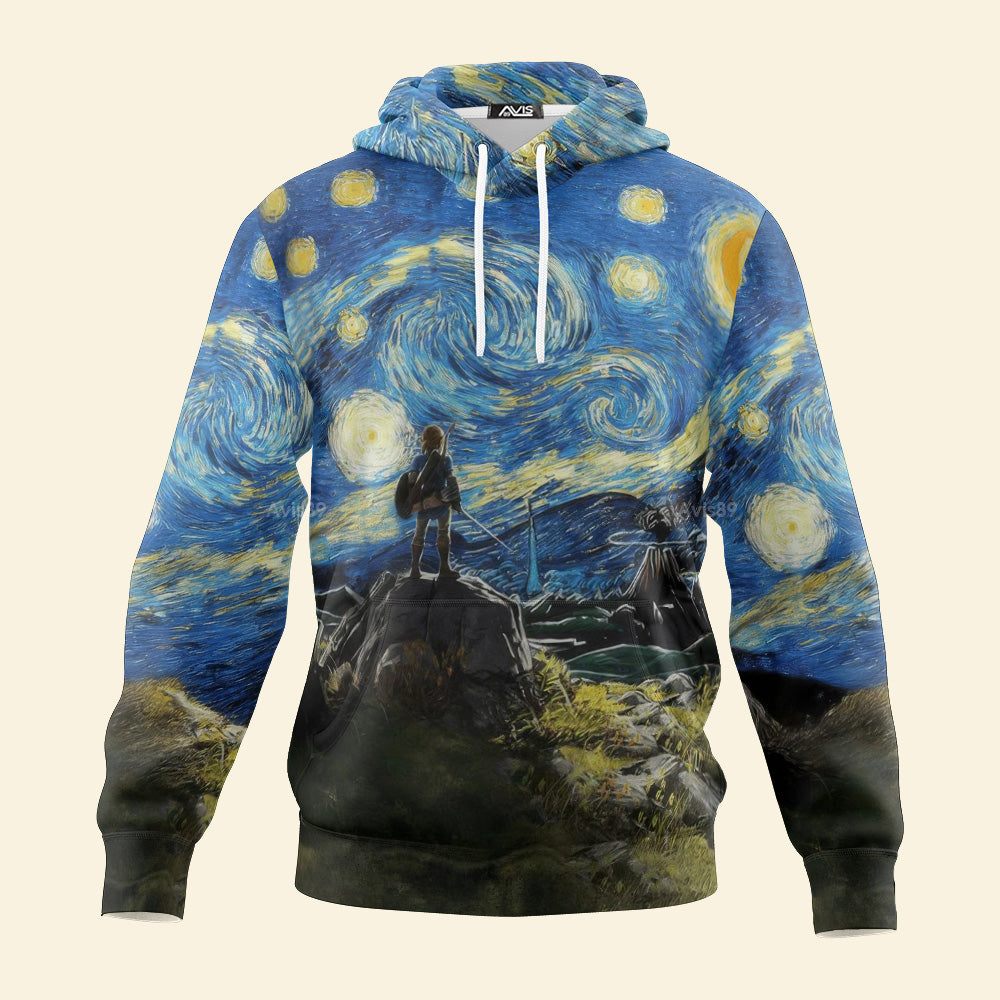 Link Starry Night Van Gogh Art - Hoodie