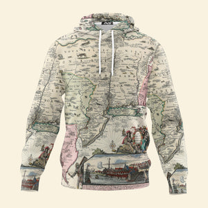 3D Vintage Map - Hoodie