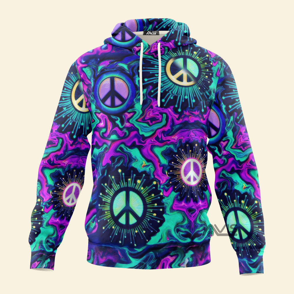 Hippie Virus Shaped Peace Sign - Hoodie