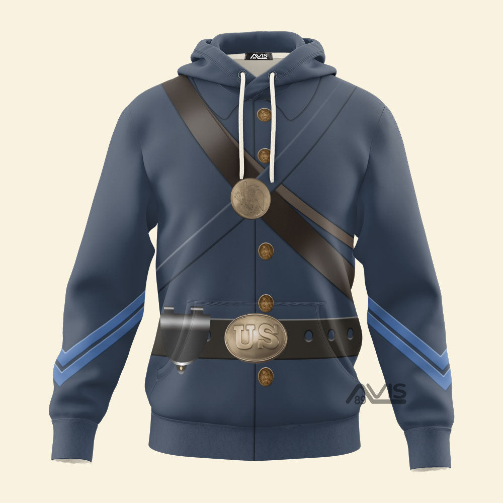 Acis89 Civil Wars Of Blue Union Infantryman Costume - Hoodie Sweatshirt Sweatpants