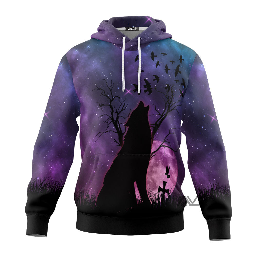 Wolf Purple Night Hoodie