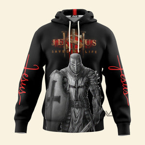 Avis89 Jesus Saved My Life A Warrior Of Christ - Hoodie