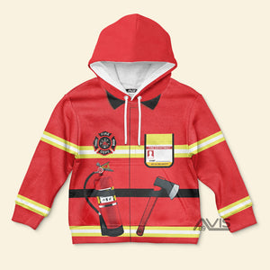 Firefighter 3D Costume Cosplay - Kid Hoodie