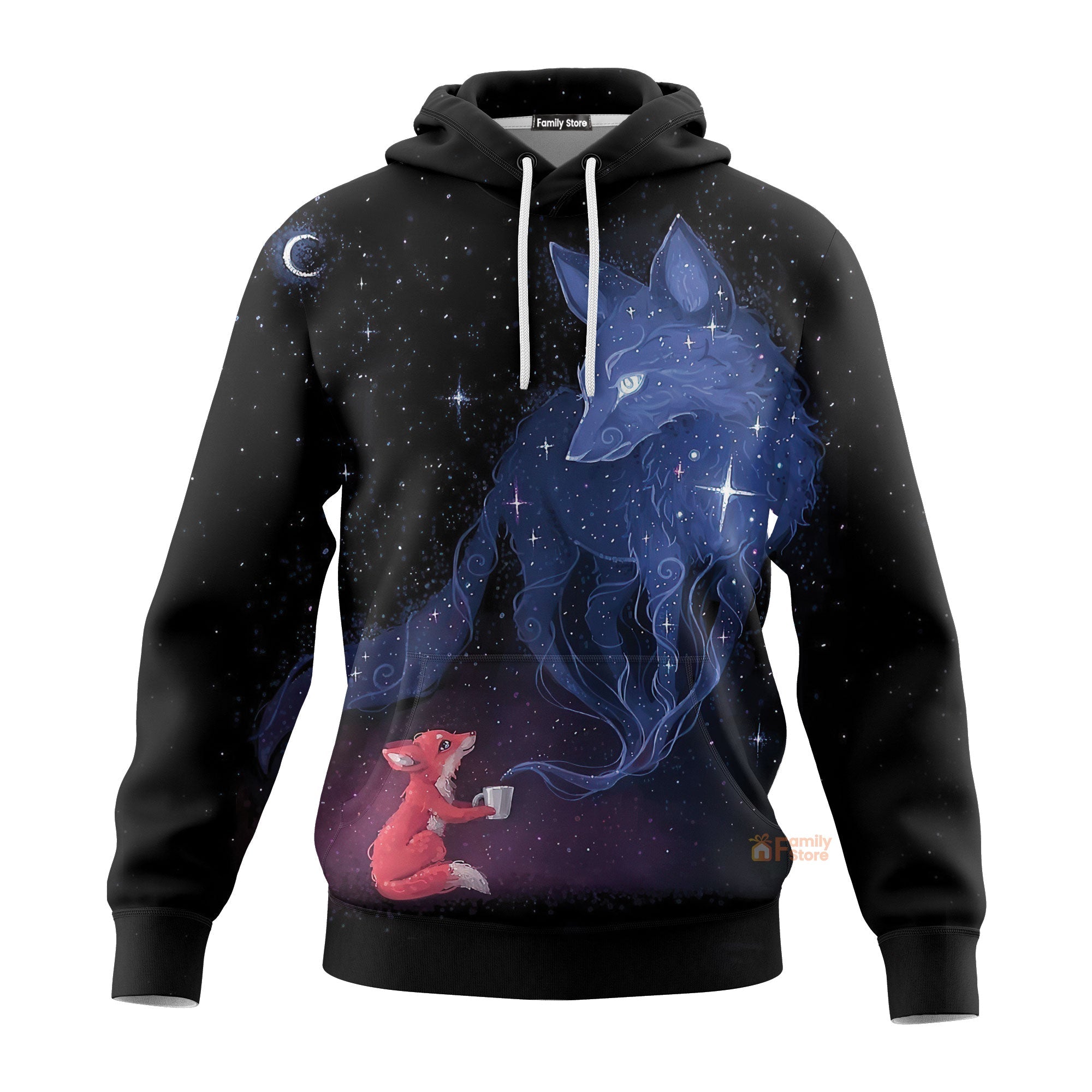 Fox In Galaxy Background - Hoodie 