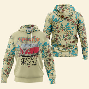 Hippie Bus Vintage Peace Love World - Hoodie