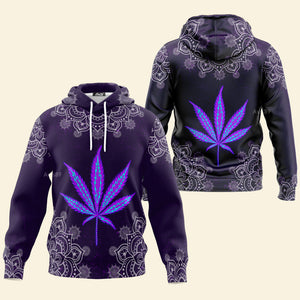 Hippie Cannabis Leaves Purple - Hoodie