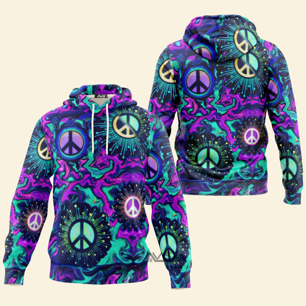 Hippie Virus Shaped Peace Sign - Hoodie