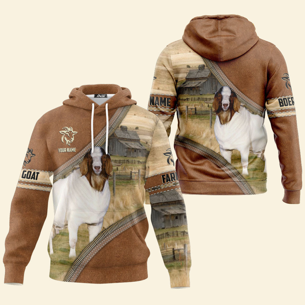 Uni Farm Boer Goat Cattle Light Brown - Personalized Hoodie