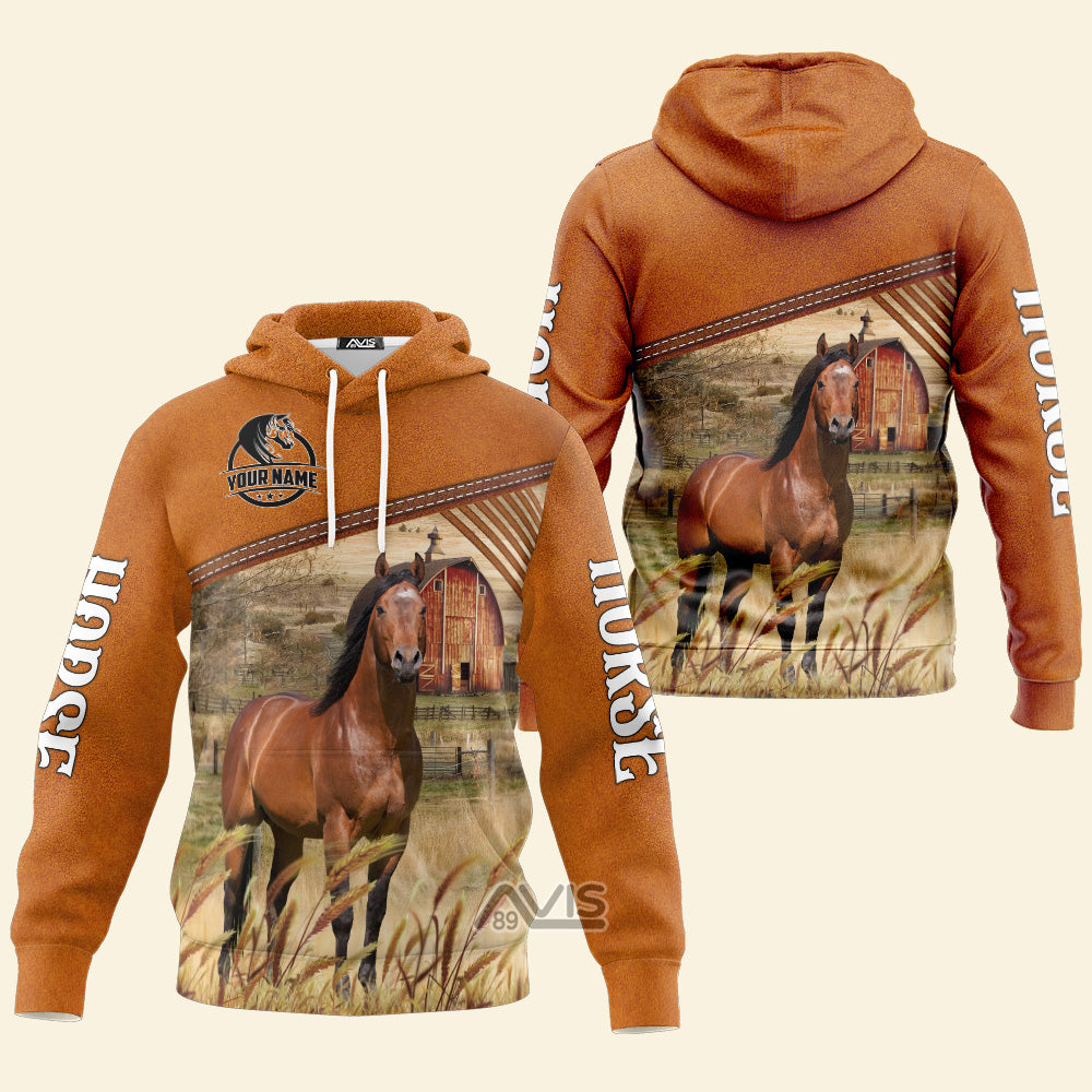 Avis89 Uni Horse Barn Farm 3D - Personalized Hoodie