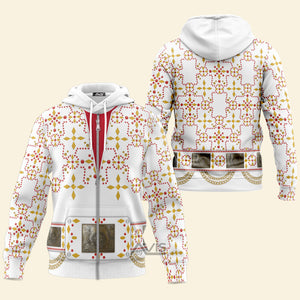 Avis89 Elvis White Conquistador Costume - Fandom Hoodie Sweatshirt Sweatpants ELHS35