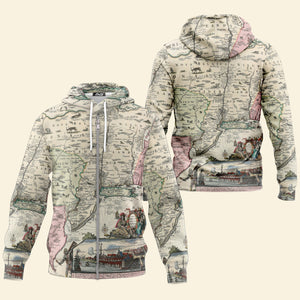 3D Vintage Map - Hoodie