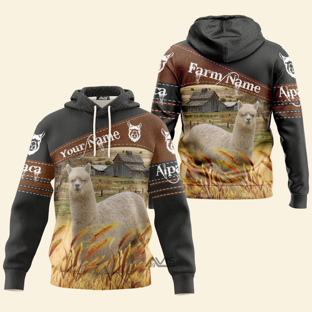 Avis89 Uni Alpaca On Farm Printed 3D Black - Personalized Hoodie