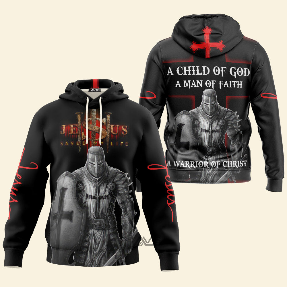 Avis89 Jesus Saved My Life A Warrior Of Christ - Hoodie