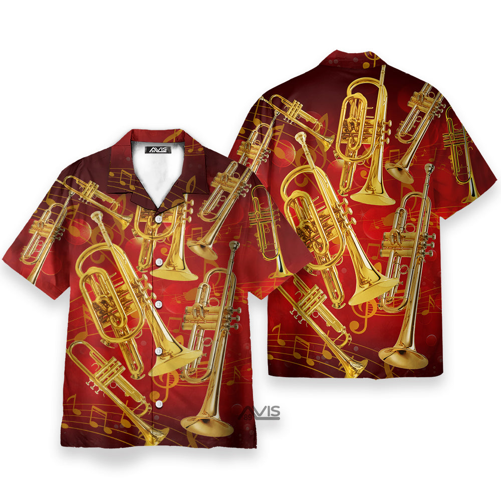 Trumpet Is Cool Red And Yellow - Hawaiian Shirt