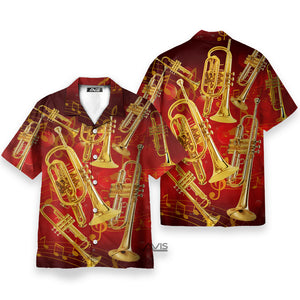 Trumpet Is Cool Red And Yellow - Hawaiian Shirt