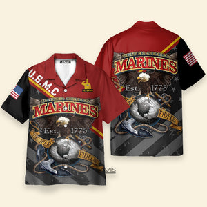 American Happy Memorial Day Marines Veteran - Hawaiian Shirt