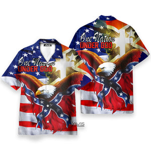 America One Nation Under God Patriotism - Hawaiian Shirt