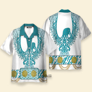 Elvis Turquoise Phoenix Costume - Hawaiian Shirt ELHS40