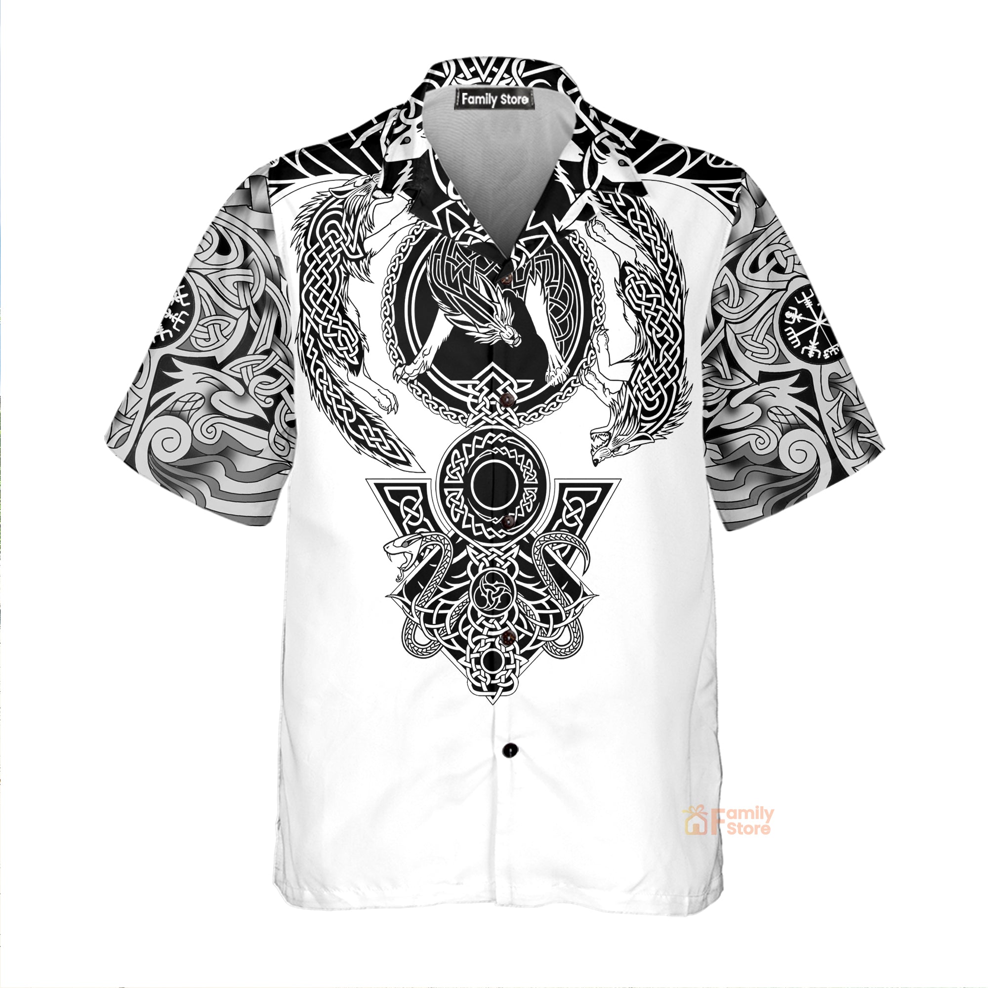 Viking Warrior Blood Black And White Hawaiian Shirt