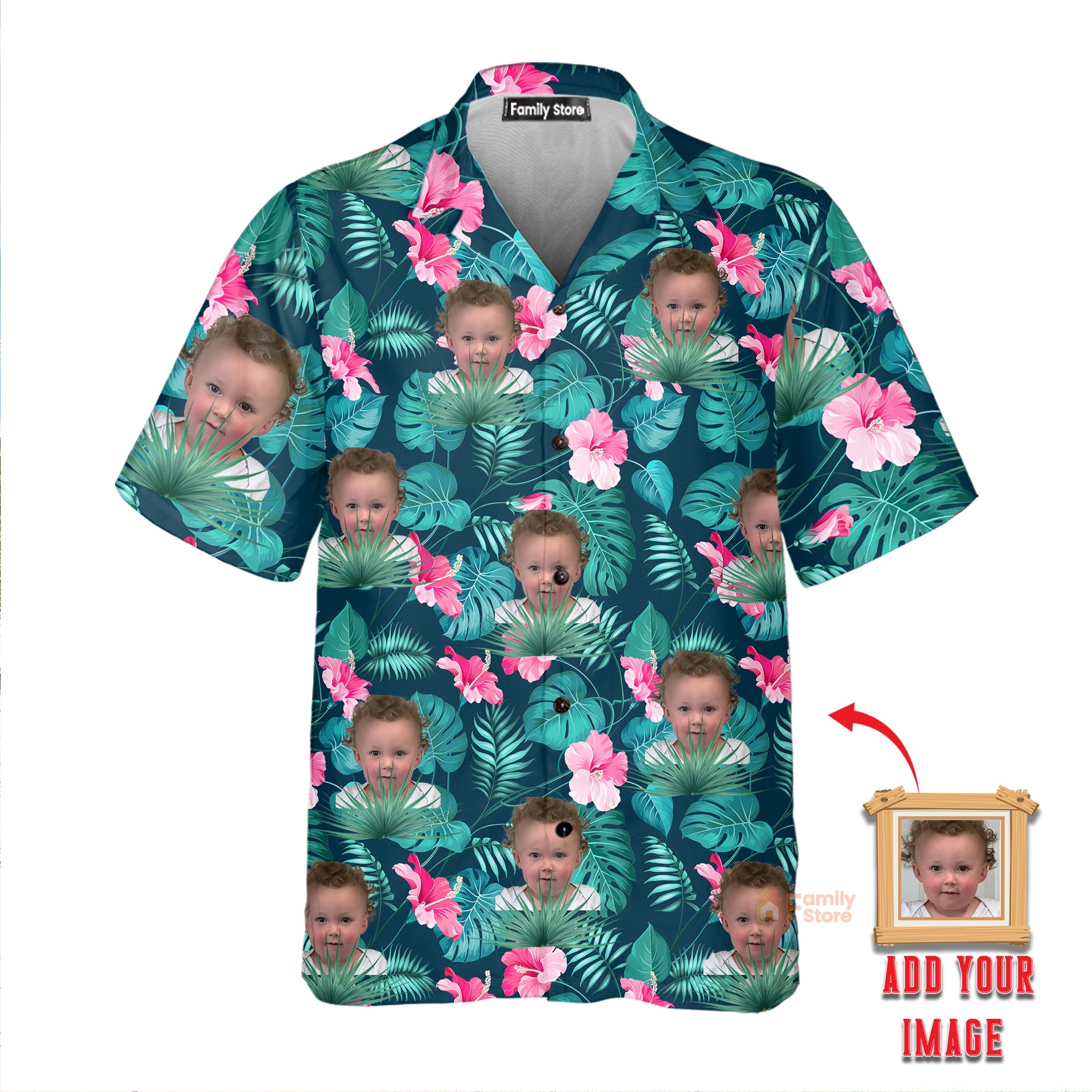 (Photo Insert) Custom Photo Dog Tropical - Personalized Hawaiian Shirt