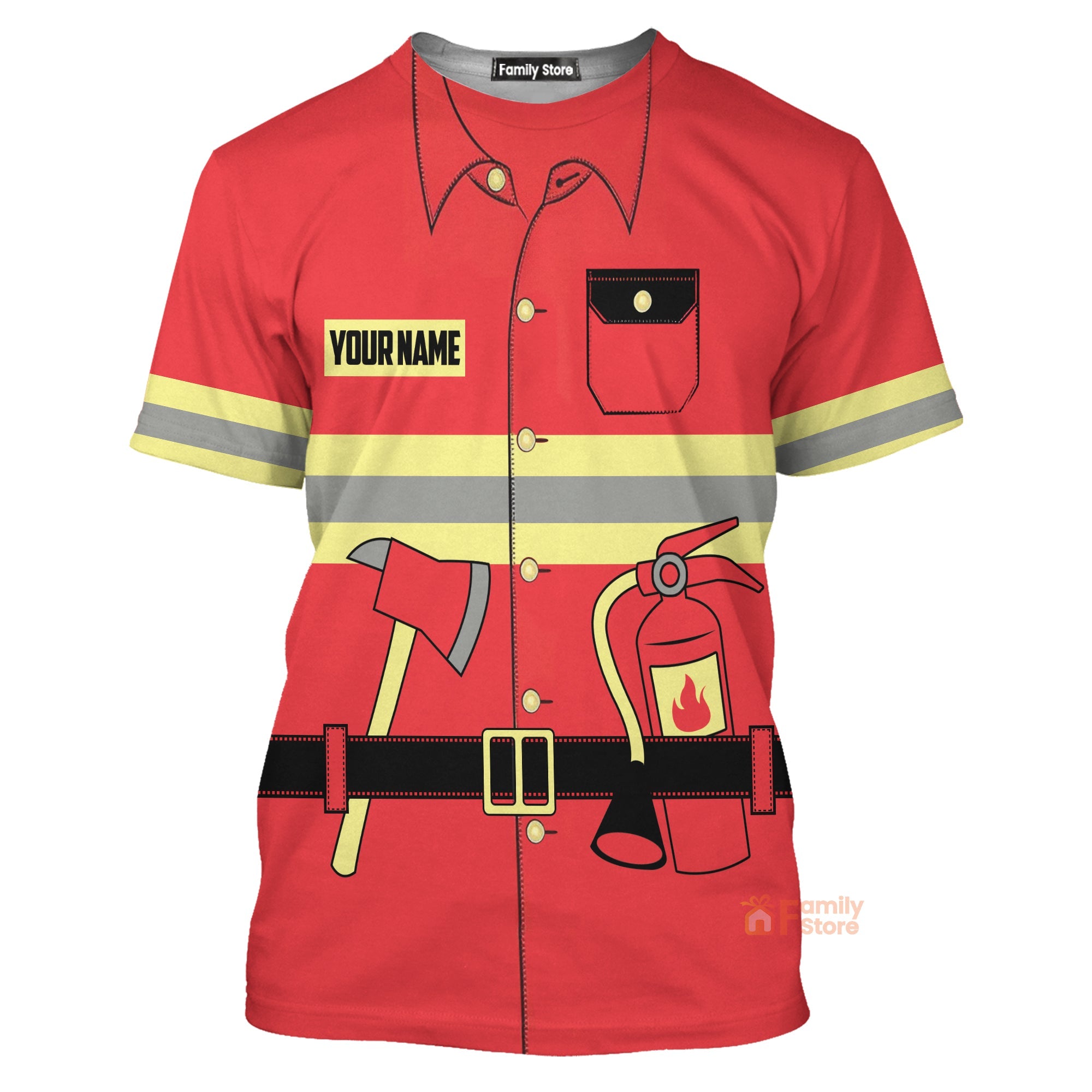 Personalized Firefighter Uniform All Over Print Costume Cosplay - T-Shirts