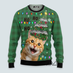 Cat Christmas Tree Ugly Sweater