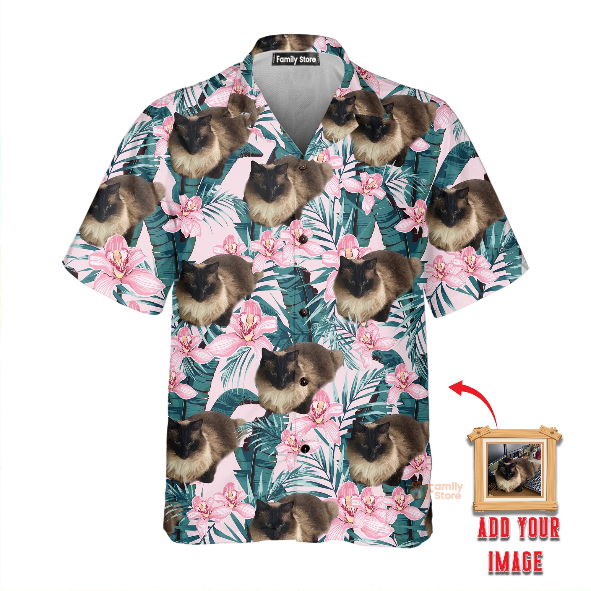 Cats And Queen Of Flower Custom Hawaiian Shirt