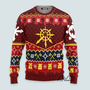 Warhammer Slay Bells Ring Khorne Chaos Iconic - Ugly Christmas Sweater