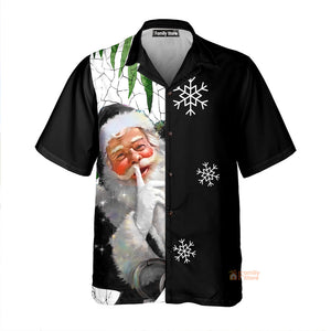 Christmas Santa Coming Black Hawaiian Shirt