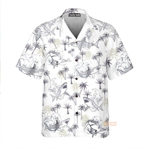 Shark White Hawaiian Shirt