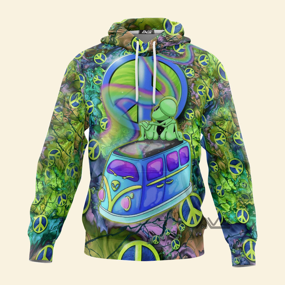 Hippie Alien Couple Sitting In Car - Hoodie