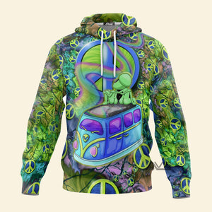 Hippie Alien Couple Sitting In Car - Hoodie