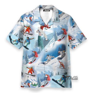 Snowboarding On The Snow  - Hawaiian Shirt