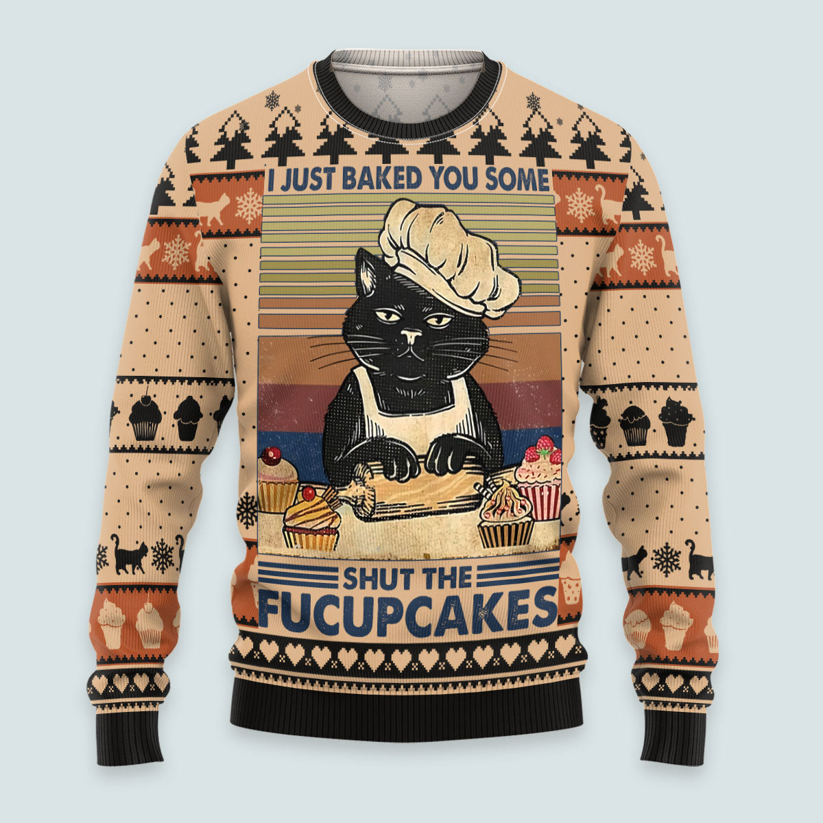 Shut The Fucupcakes Christmas Ugly Sweater