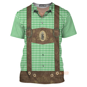 Halloween Oktoberfest Lederhosen Cosplay Costumes- 3D T-Shirt For Men