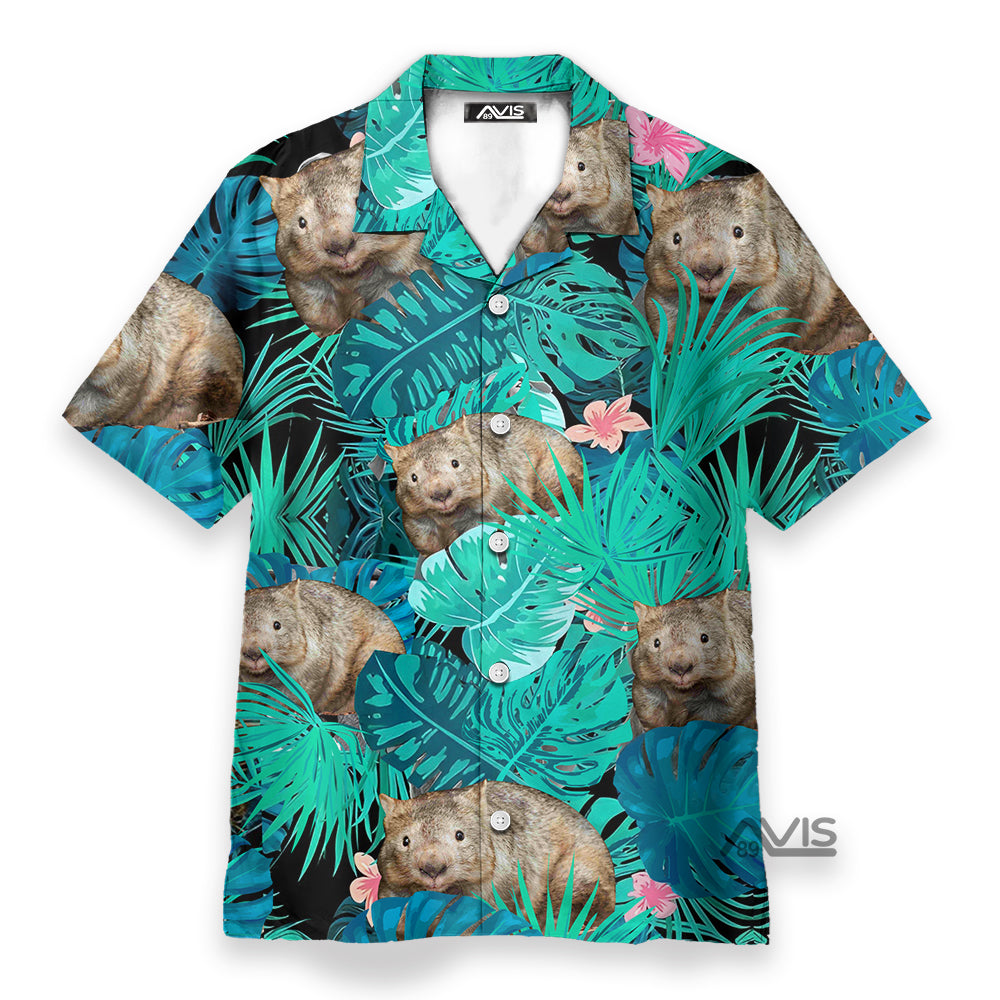 Wombat Tropical Leaves - Hawaiian Shirt