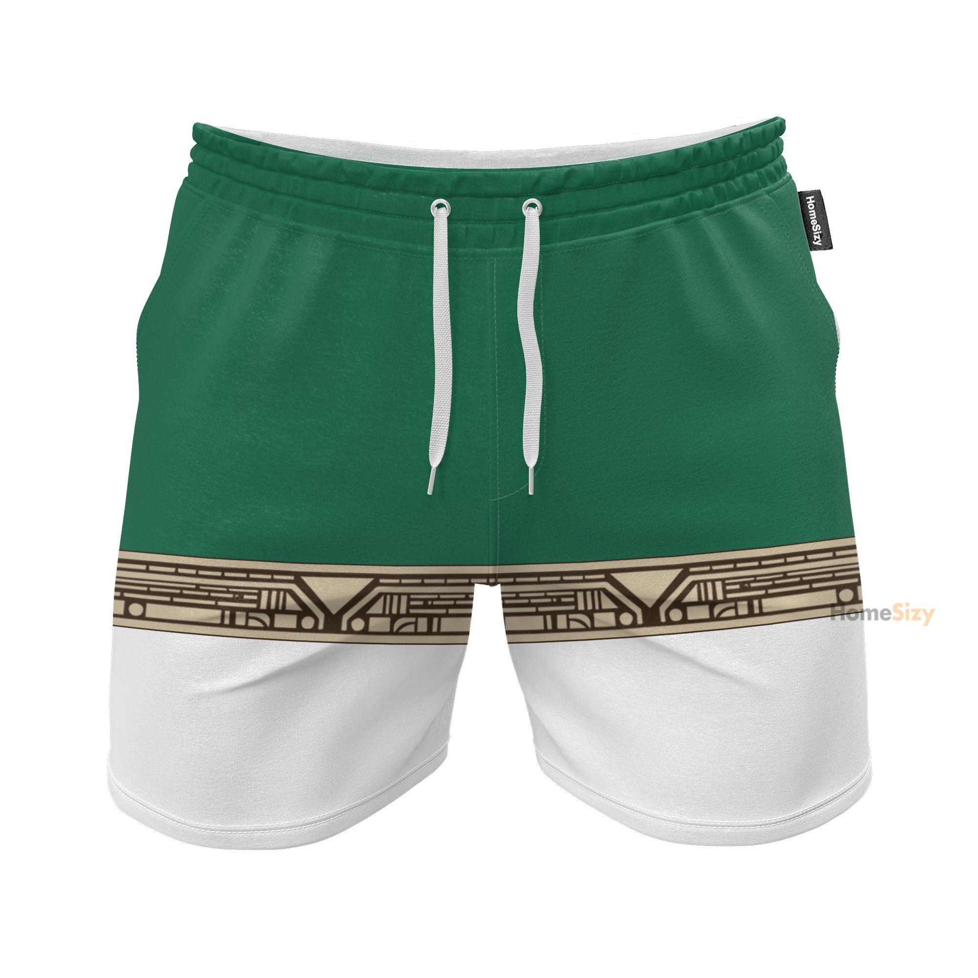 Power Ranger Zeo Green Cosplay Costume - Beach Shorts