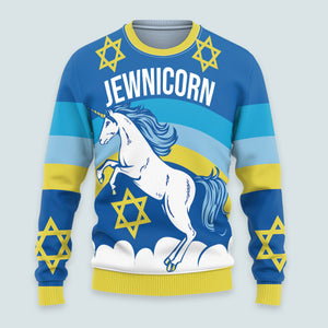 Jewnicorn Star Of David Ugly Christmas Sweater