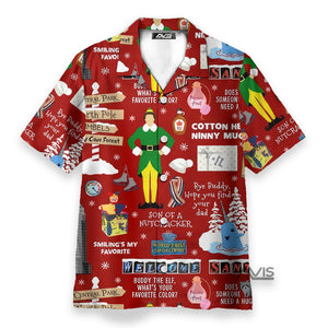 Christmas Buddy The Elf, What'S Your Favorite Cilor Red - Hawaiian Shirt