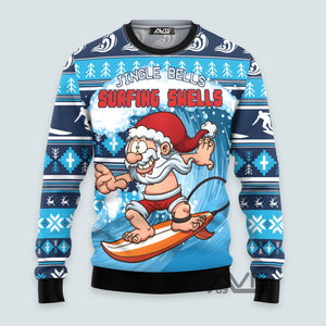 Jingle Bells Surfing Swells Christmas Funny Ugly Sweater