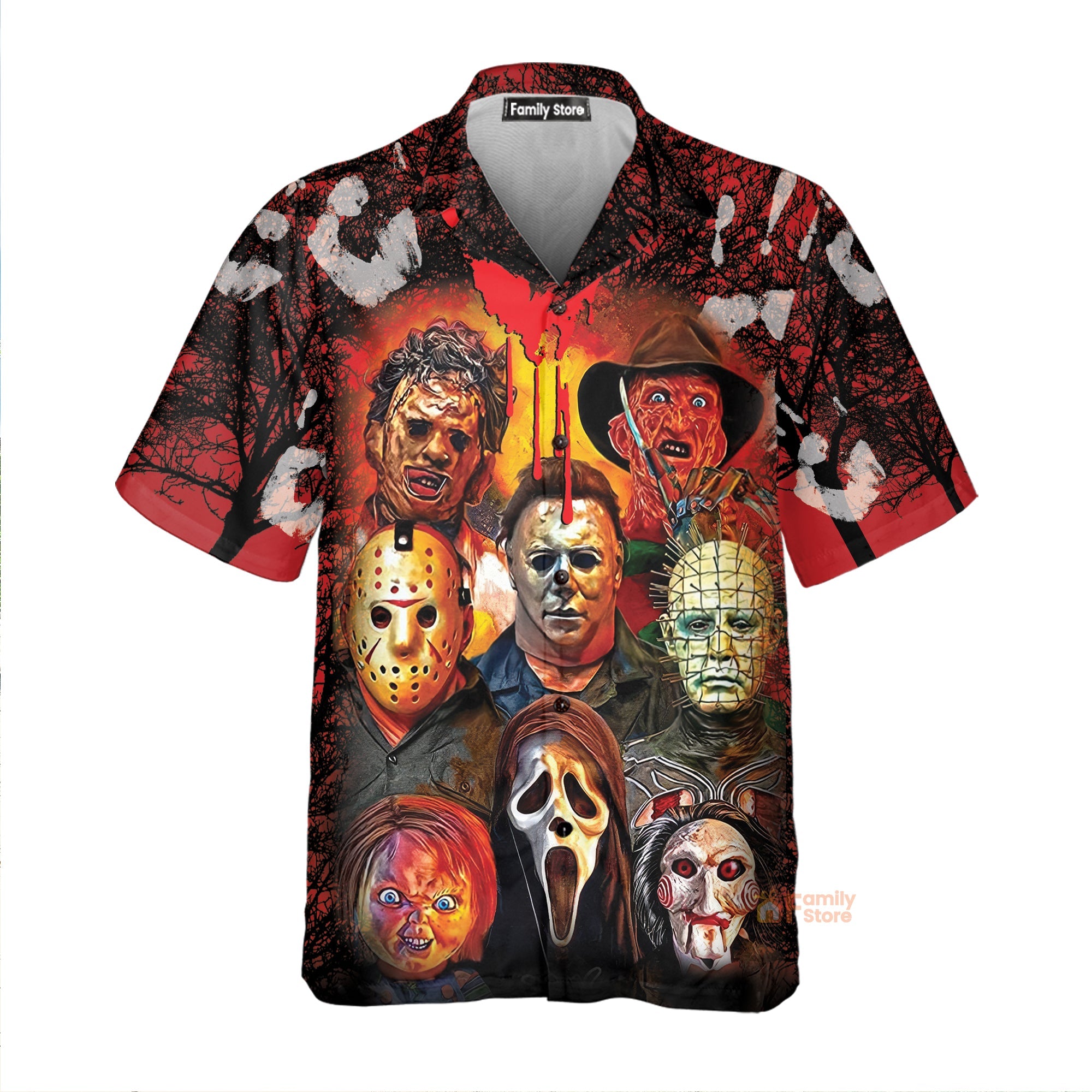 Halloween Horror Movie Characters Blood Scary - Hawaiian Shirt