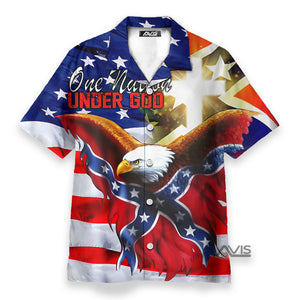 America One Nation Under God Patriotism - Hawaiian Shirt