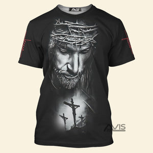 Avis89 Jesus Savior And Cross Dark Night - T-Shirt