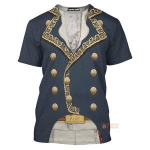 Marquis de Lafayette Cosplay Costumes- 3D T-Shirts For Men