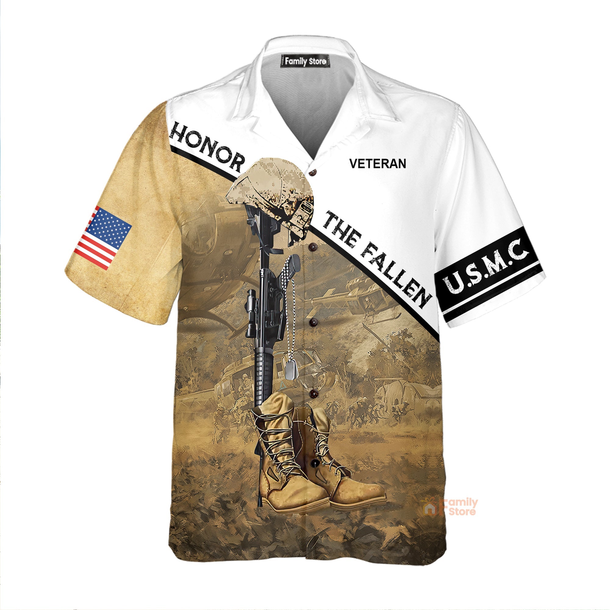 USMC Honor The Fallen Hawaiian Shirt