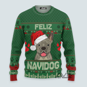 French Bulldog Feliz Navidog Ugly Christmas Sweater