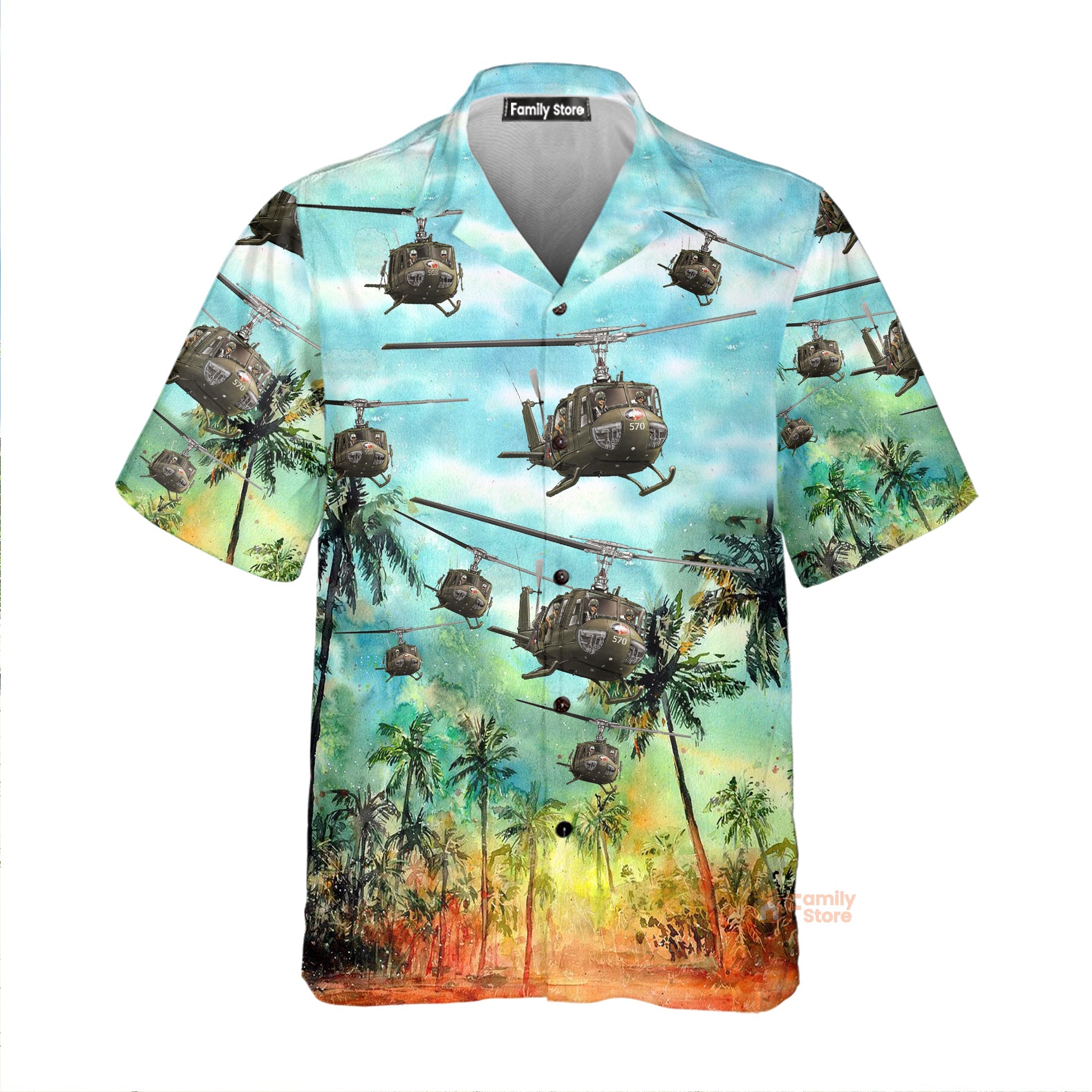 US Army Bell UH-1 Huey Hawaiian Shirt